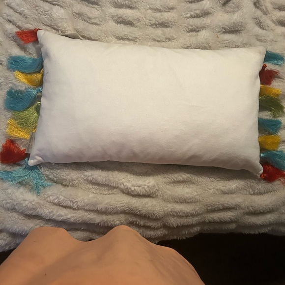 Boho by Nina Campbell Embroidered Elephant Multi Color  Tassel Throw Pillow - Picture 4 of 6